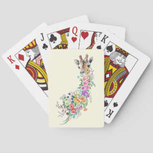 Flowers Giraffe Playing Cards