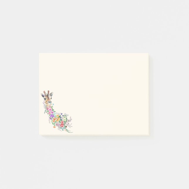Flowers Giraffe Post it Notes (Front)