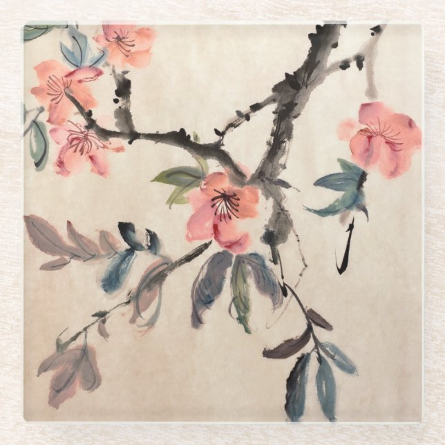 Flowers Glass Coaster (Front)