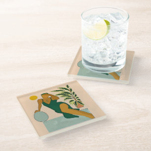 Flowers Glass Coaster
