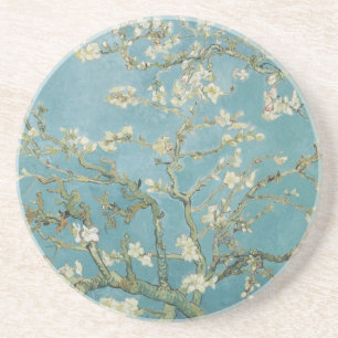 Flowers Gogh Branches Almond Blossoms Nature Coaster