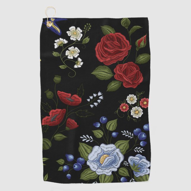 Flowers Golf Towel (Front)