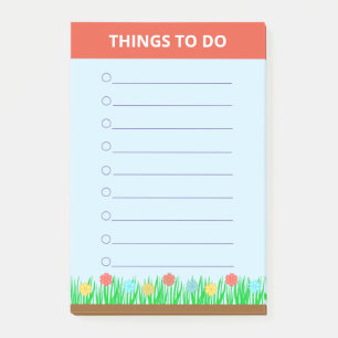 Flowers & Grass Personalized Things To Do Post-it Notes
