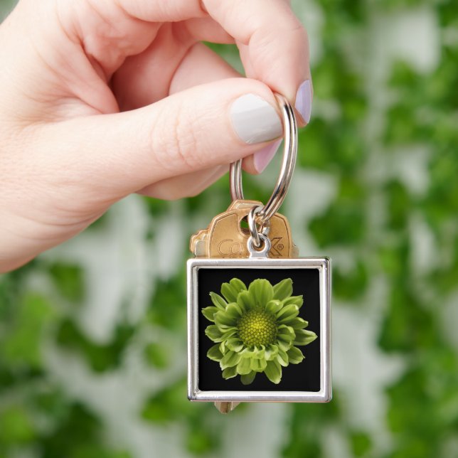 Flowers | Green Chrysanthemum Keychain (Hand)