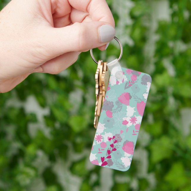 flowers green keychain (Hand)