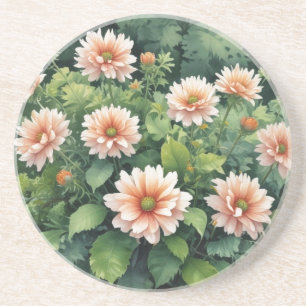 Flowers Greenery Elegant Watercolor Coaster