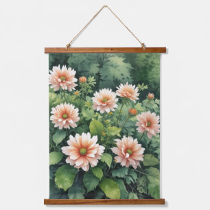 Flowers Greenery Elegant Watercolor Hanging Tapestry