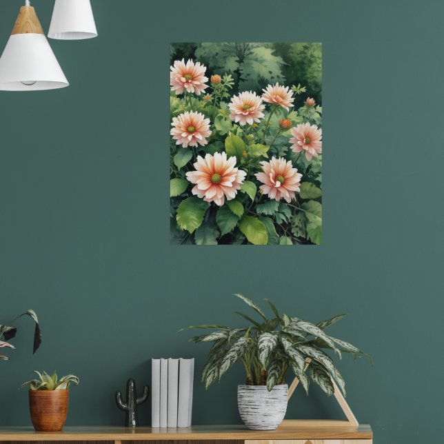 Flowers Greenery Elegant Watercolor Poster (Living Room 1)