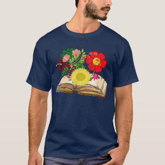 Flowers Growing From Book Lovers Day 2022  T-Shirt