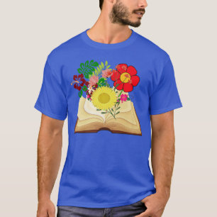 Flowers Growing From Happy Book Lovers Day 2022  T-Shirt