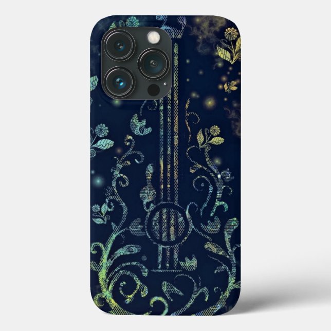 Flowers Guitar Art - Romantic Sound - Drawing Case-Mate iPhone Case (Back)