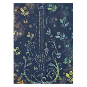 Flowers Guitar Art - Romantic Tablecloth