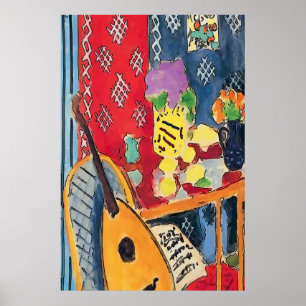 Flowers Guitar & Coffee Cup Poster
