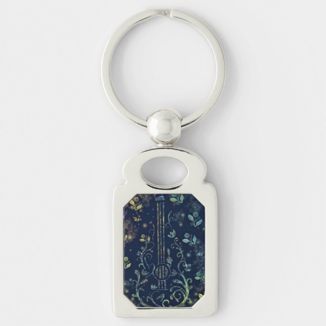 Flowers Guitar Keychain (Front)