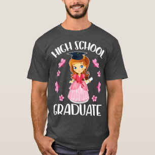 Flowers Happy Senior Girl High School Graduate Cla T-Shirt