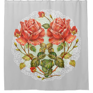 Flowers heart on white napkin seamless pattern