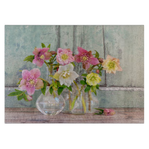 Flowers Hellebores in Vases Cutting Board