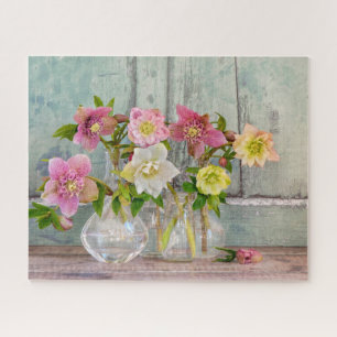 Flowers Hellebores in Vases Jigsaw Puzzle