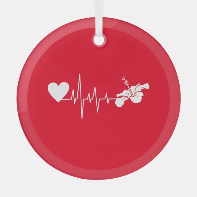 Flowers - Hibiscus Plant Glass Ornament (Front)