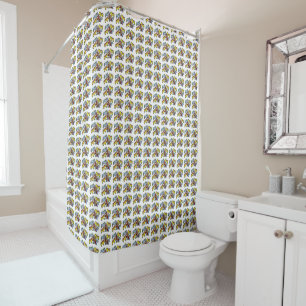 flowers, horses and the world shower curtain