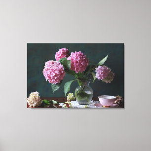 Flowers   Hydrangeas in Vase Canvas Print