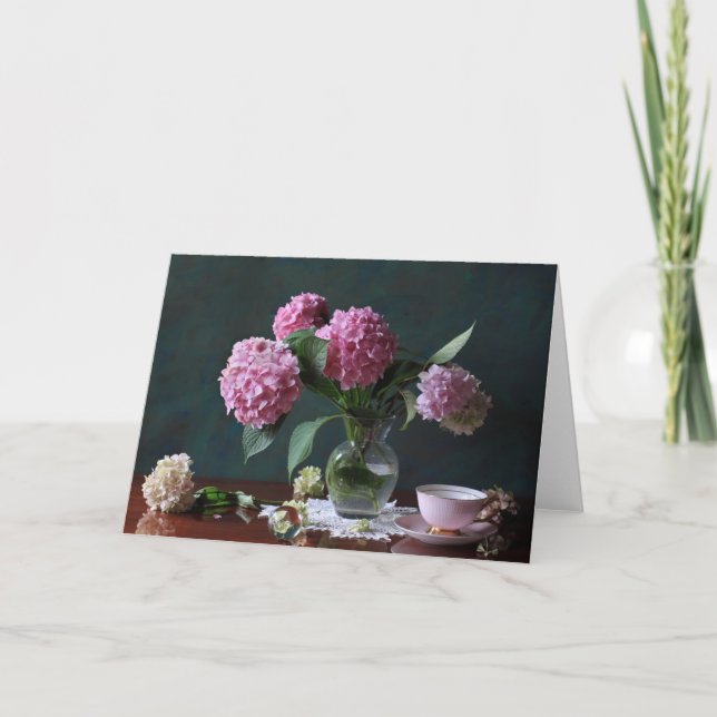 Flowers | Hydrangeas in Vase Card (Front)