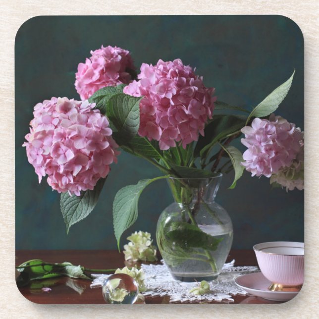 Flowers | Hydrangeas in Vase Coaster (Front)