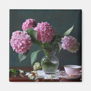 Flowers Hydrangeas in Vase Magnet