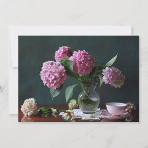 Flowers Hydrangeas in Vase Thank You Card