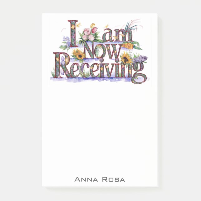 *~*  Flowers I AM NOW RECEIVING AP85 Manifesting 3 Post-it Notes (Front)