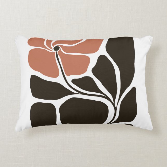 Flowers Illustration Artwork Accent Pillow (Front)