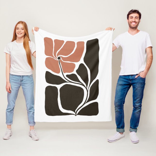 Flowers Illustration Artwork Fleece Blanket (In Situ)