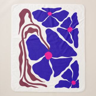 Flowers Illustration Artwork Sherpa Blanket