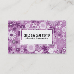 Flowers   Illustrative (purple) Business Card