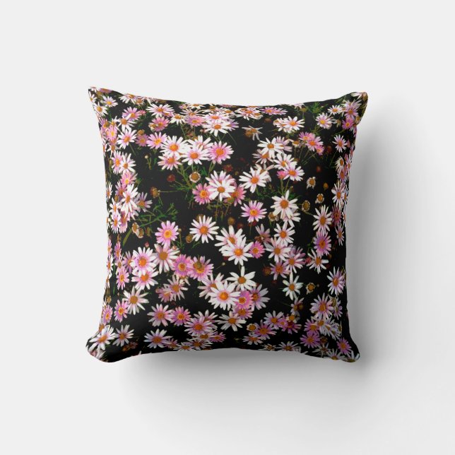 Flowers Image Creates a Floral Design Pattern Throw Pillow (Front)