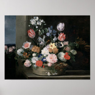 Flowers in a Basket, 1650-56 Poster