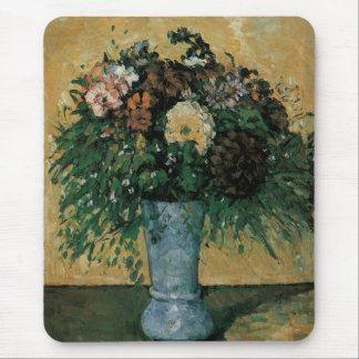 Flowers in a Blue Vase by Paul Cezanne Vintage Art Mouse Pad
