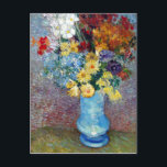 Flowers in a blue vase by Vincent van Gogh Postcard<br><div class="desc">This painting titled, Flowers in a blue vase is made by the famous artist, Vincent van Gogh. About Vincent van Gogh Vincent van Gogh saw colour as the chief symbol of expression. There is a reason his art connects with the viewers, because van Gogh was determined to give happiness by...</div>