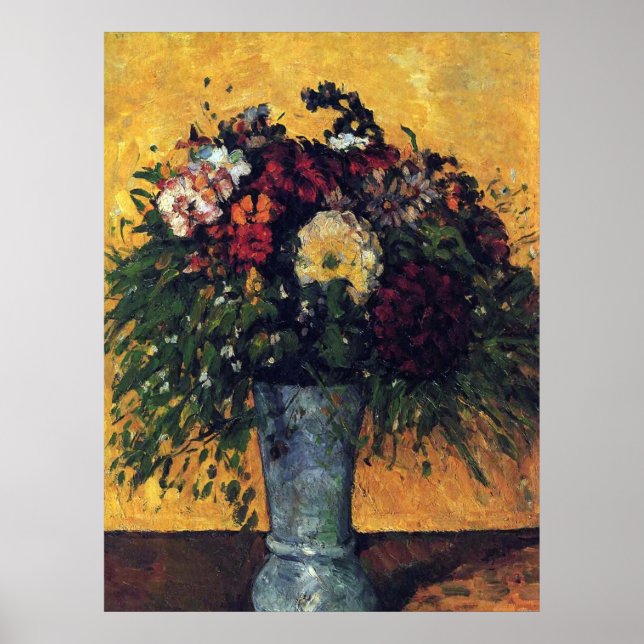 Flowers In a Blue Vase - Paul Cezanne - c1877 Poster (Front)
