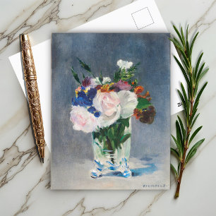 Flowers in a Crystal Vase by Edouard Manet Postcard
