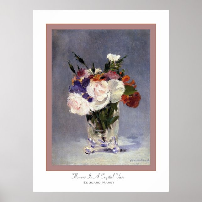 Flowers In A Crystal Vase ~ Edouard Manet Poster (Front)
