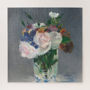 Flowers in a Crystal Vase Manet Impressionist Jigsaw Puzzle