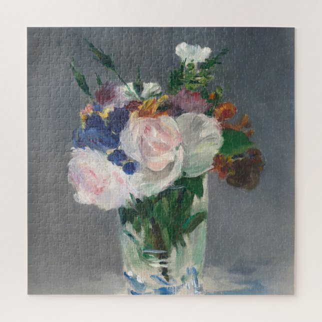 Flowers in a Crystal Vase Manet Impressionist Jigsaw Puzzle (Vertical)