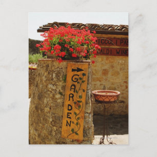 Flowers in a garden, Monteriggioni, Siena Postcard