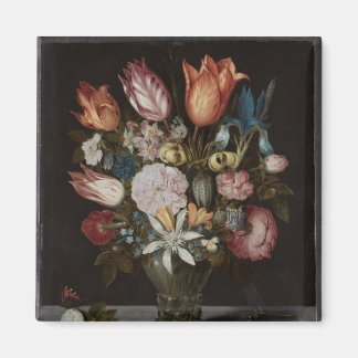 Flowers in a Glass, Ambrosius Bosschaert Oil Paint Magnet