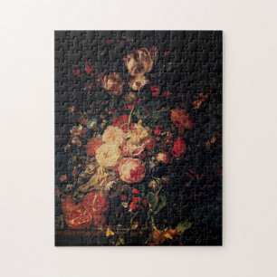 Flowers in a Glass Vase with Pomegranates, Ruysch Jigsaw Puzzle