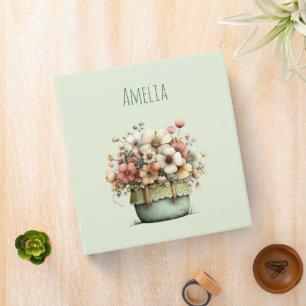 Flowers in a Pot Cozy Shabby Cute Binder