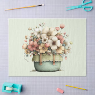 Flowers in a Pot Cozy Shabby Cute Tissue Paper