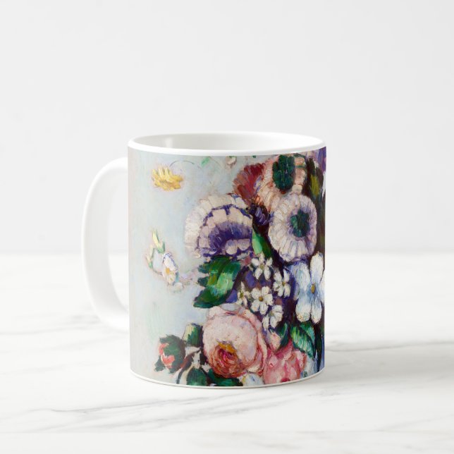 Flowers in a Rococo Vase, Paul Cezanne Coffee Mug (Front Left)