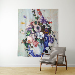 Flowers in a Rococo Vase, Paul Cezanne Tapestry